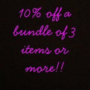 10% off a bundle of 3 items or more!!